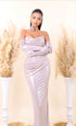 Ela - Strapless dress with ruched bodice
